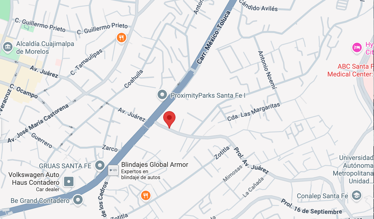 Ubicación CBE Protect (CDMX)